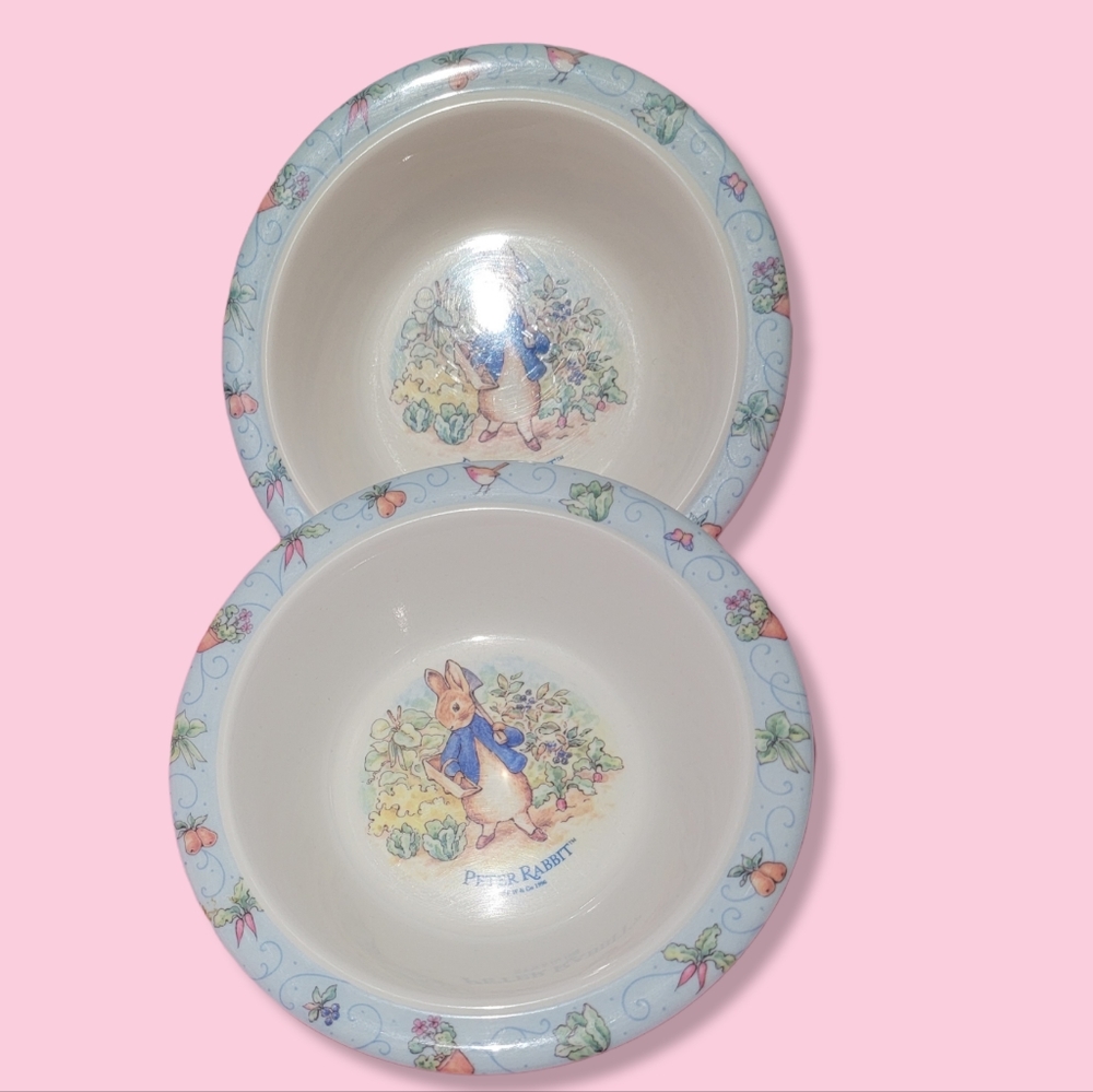 VTG 2 Peter Rabbit Deadstock Melmac Bowls Peter Rabbit Cereal Bowls pair